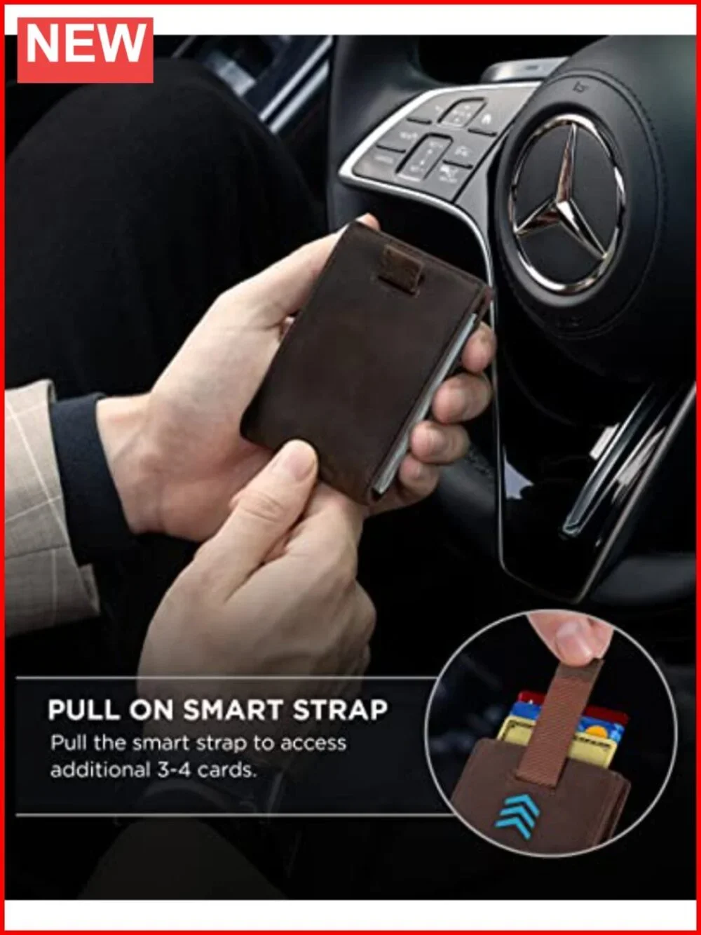 RFID Blocking Slim Bifold Genuine Leather Minimalist Front Pocket Wallet with